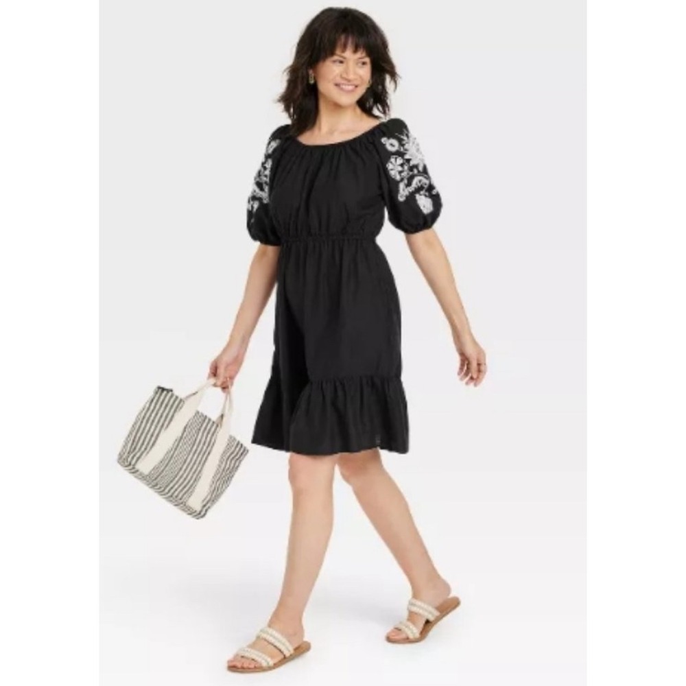 Knox Rose Women's Dresses Knox Rose 3/4 Sleeve Embroidered Dress Size SM NWT